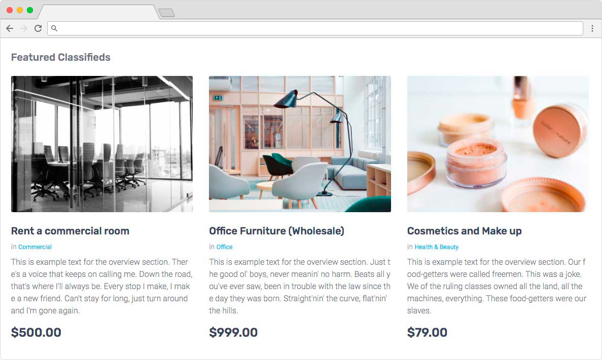 eDirectory - Classifieds Module
