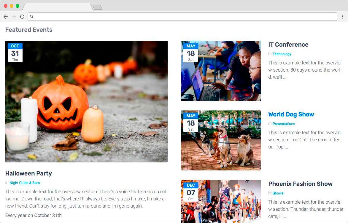 eDirectory - Events Module