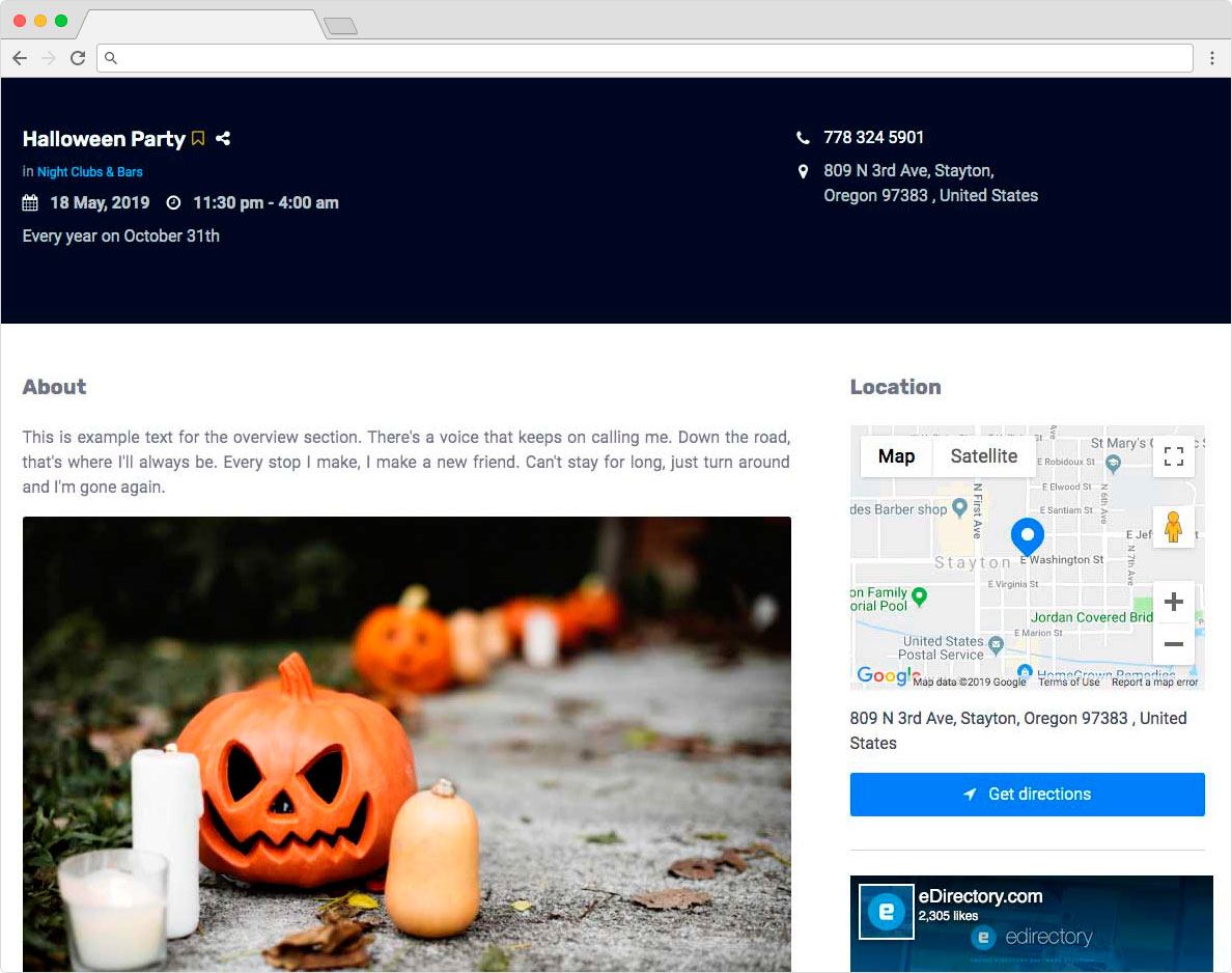 eDirectory - Events Module