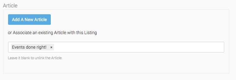 eDirectory Article Association for Listings