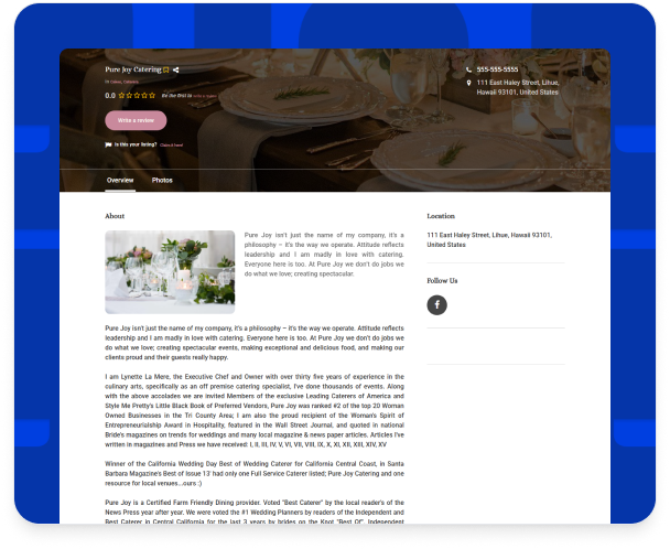 Vendor profiles